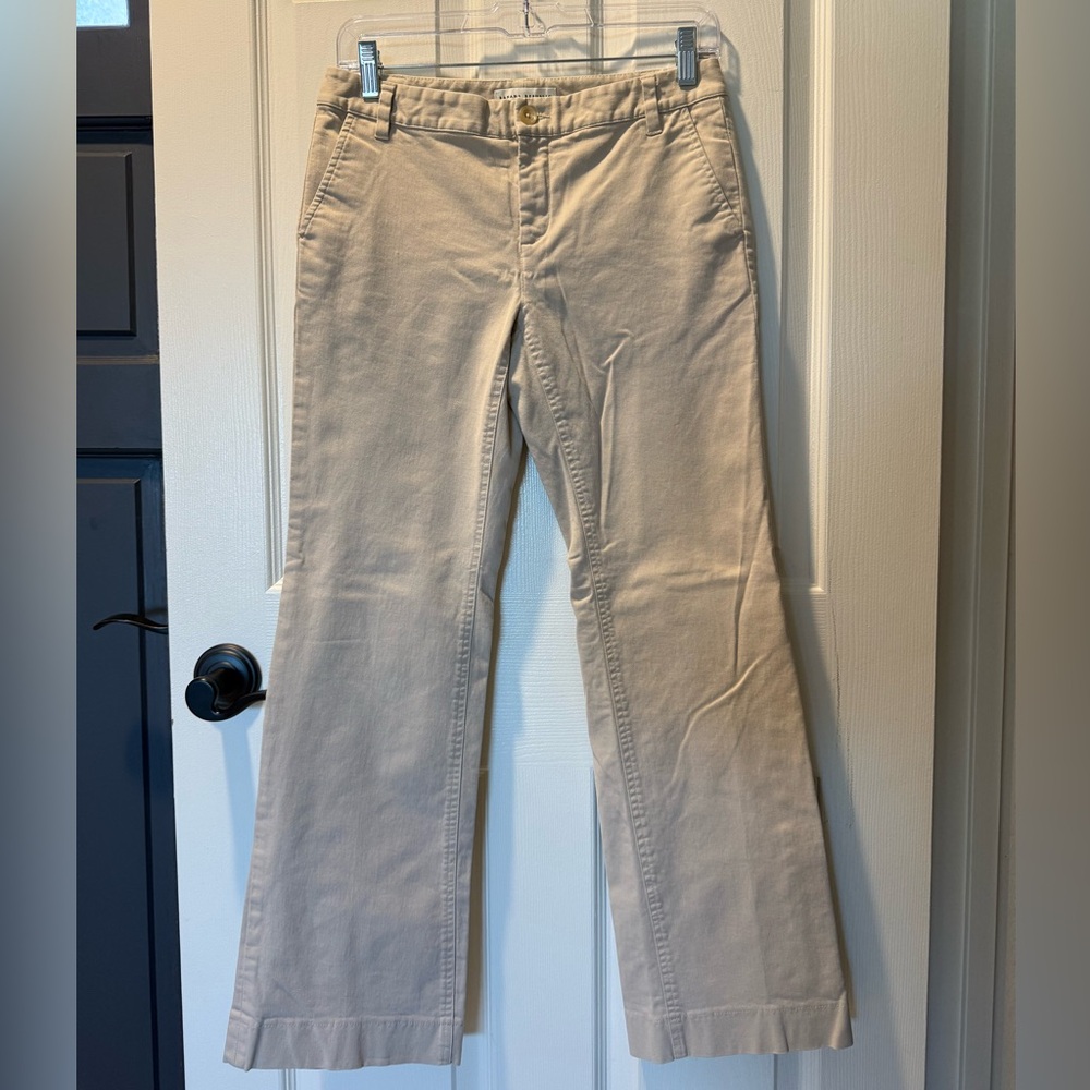 BANANA REPUBLIC WOMEN KHAKI STRETCH PANT VINTAGE SZ 4 POCKETS SOFT STRAIGHT LEG